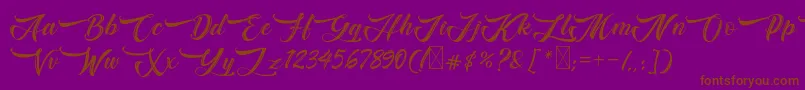 Bughartta Font – Brown Fonts on Purple Background