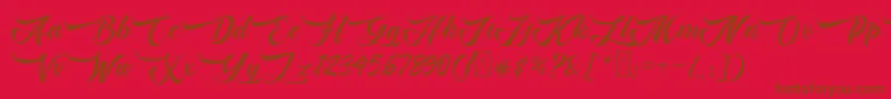 Bughartta Font – Brown Fonts on Red Background