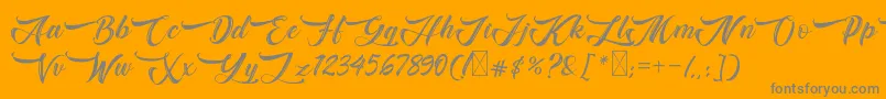 Bughartta Font – Gray Fonts on Orange Background