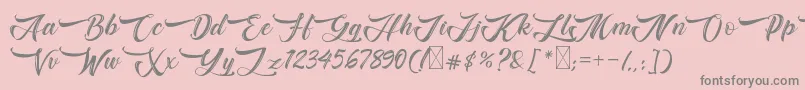 Bughartta-Schriftart – Graue Schriften auf rosa Hintergrund