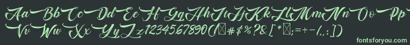 Bughartta-Schriftart – Grüne Schriften auf schwarzem Hintergrund