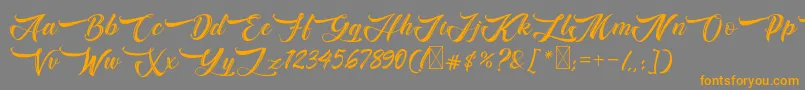Bughartta-Schriftart – Orangefarbene Schriften auf grauem Hintergrund