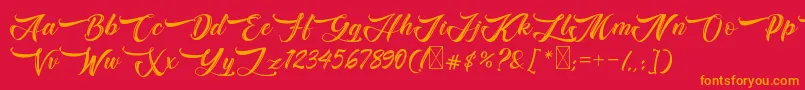 Bughartta Font – Orange Fonts on Red Background