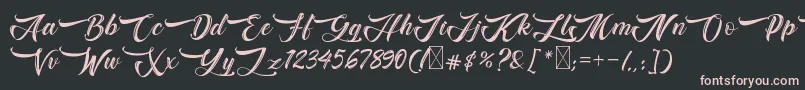 Bughartta-Schriftart – Rosa Schriften auf schwarzem Hintergrund