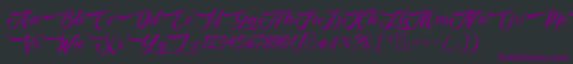 Bughartta-Schriftart – Violette Schriften auf schwarzem Hintergrund