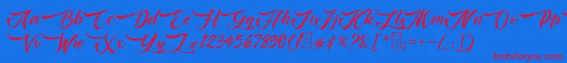Bughartta Font – Red Fonts on Blue Background