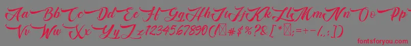 Bughartta Font – Red Fonts on Gray Background