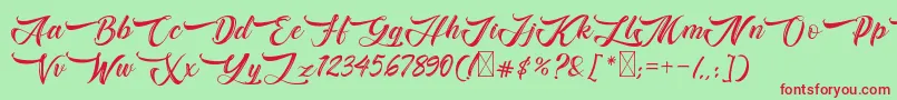 Bughartta Font – Red Fonts on Green Background