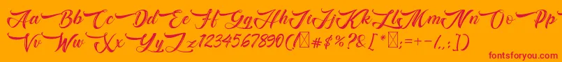 Bughartta Font – Red Fonts on Orange Background