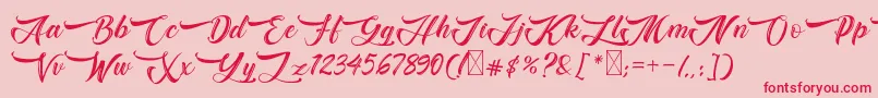 Bughartta Font – Red Fonts on Pink Background