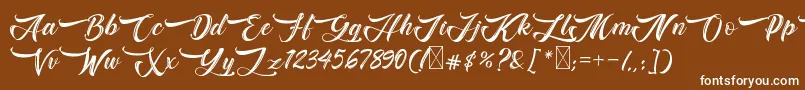 フォントBughartta – 茶色の背景に白い文字