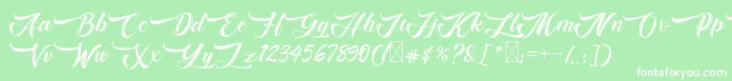 Bughartta Font – White Fonts on Green Background