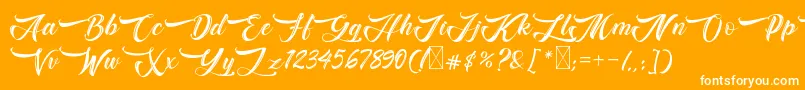 Bughartta Font – White Fonts on Orange Background