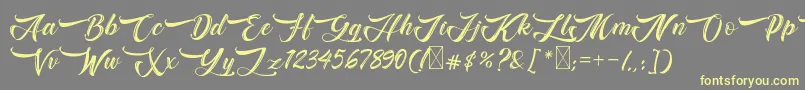 Bughartta Font – Yellow Fonts on Gray Background