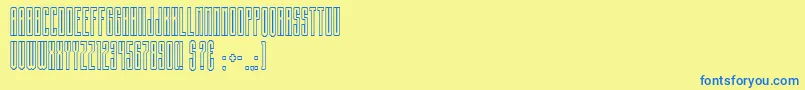 Building State Empire Hollow Font – Blue Fonts on Yellow Background