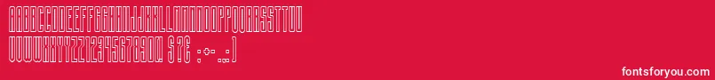 Building State Empire Hollow Font – White Fonts on Red Background