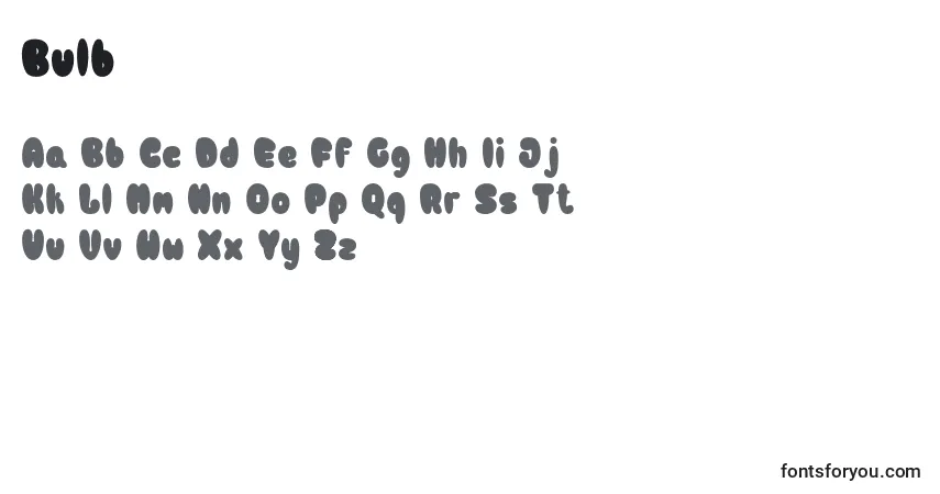 Шрифт Bulb – алфавит, цифры, специальные символы