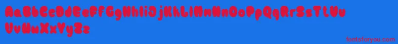 Bulb Font – Red Fonts on Blue Background