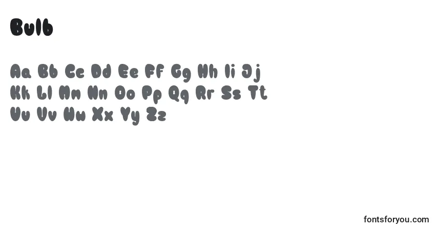 A fonte Bulb (122396) – alfabeto, números, caracteres especiais