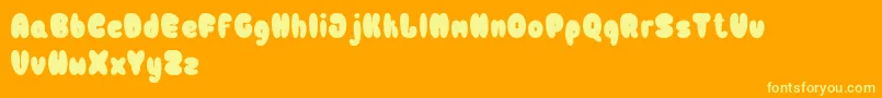 Bulb-Schriftart – Gelbe Schriften auf orangefarbenem Hintergrund