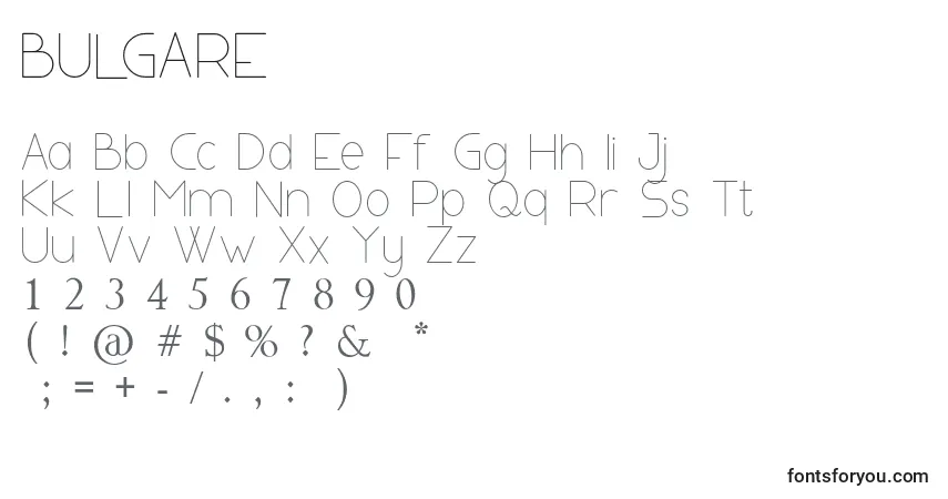 A fonte BULGARE – alfabeto, números, caracteres especiais