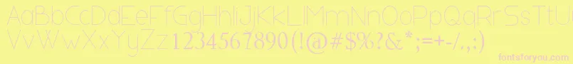BULGARE-fontti – vaaleanpunaiset fontit keltaisella taustalla