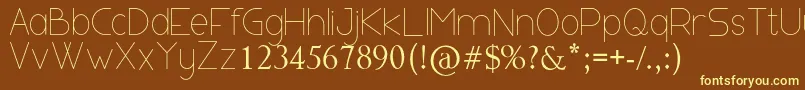 BULGARE-fontti – keltaiset fontit ruskealla taustalla