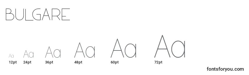 BULGARE Font Sizes
