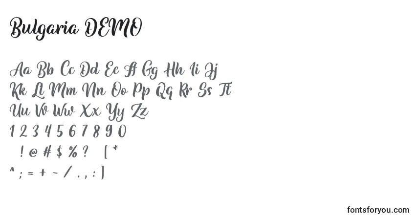 Fuente Bulgaria DEMO - alfabeto, números, caracteres especiales