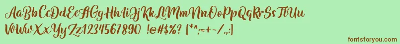 Bulgaria DEMO Font – Brown Fonts on Green Background