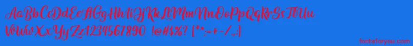 Bulgaria DEMO Font – Red Fonts on Blue Background