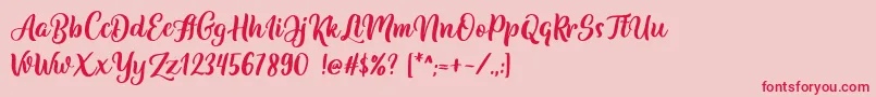 Bulgaria DEMO Font – Red Fonts on Pink Background