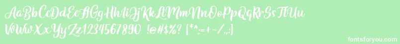 フォントBulgaria DEMO – 緑の背景に白い文字