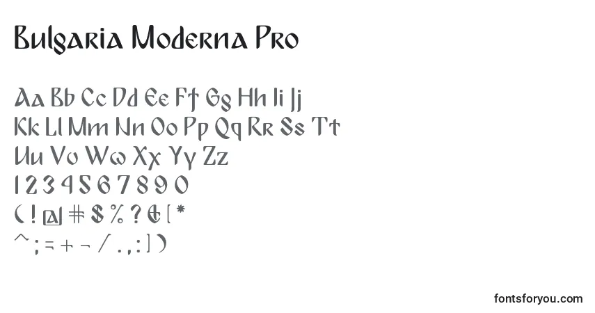 Czcionka Bulgaria Moderna Pro – alfabet, cyfry, specjalne znaki
