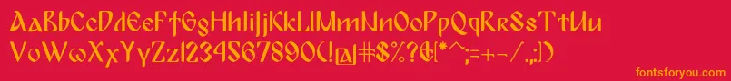 Bulgaria Moderna Pro Font – Orange Fonts on Red Background