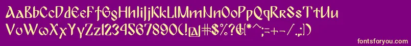 Bulgaria Moderna Pro Font – Yellow Fonts on Purple Background