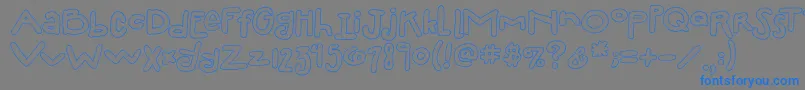 2peasSillyFillIn Font – Blue Fonts on Gray Background