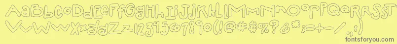 Шрифт 2peasSillyFillIn – серые шрифты на жёлтом фоне