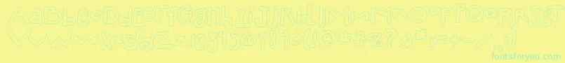More about 2peasSillyFillIn Font 2peasSillyFillIn Font – Green Fonts on Yellow Background