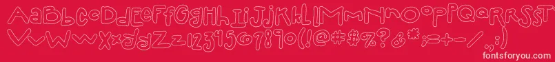 2peasSillyFillIn Font – Pink Fonts on Red Background