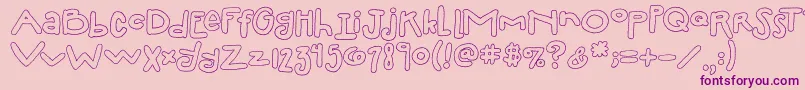 2peasSillyFillIn Font – Purple Fonts on Pink Background