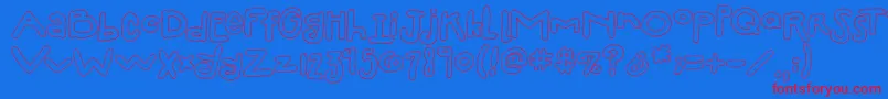 2peasSillyFillIn Font – Red Fonts on Blue Background