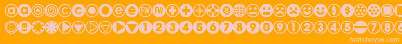 BULLBA  -fontti – vaaleanpunaiset fontit oranssilla taustalla
