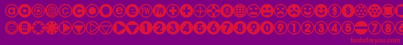 BULLBA  -Schriftart – Rote Schriften auf violettem Hintergrund