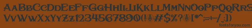 Шрифт Bullhawk Personal Use Only – чёрные шрифты на коричневом фоне