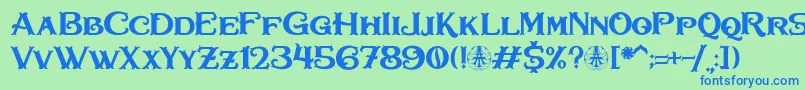 Bullhawk Personal Use Only Font – Blue Fonts on Green Background
