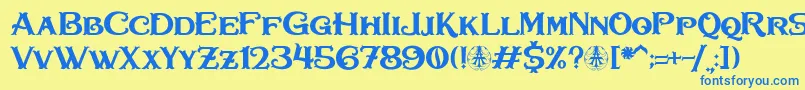 Bullhawk Personal Use Only Font – Blue Fonts on Yellow Background