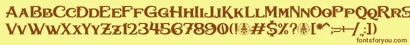 Bullhawk Personal Use Only Font – Brown Fonts on Yellow Background