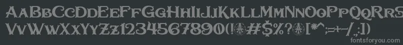 Bullhawk Personal Use Only-fontti – harmaat kirjasimet mustalla taustalla
