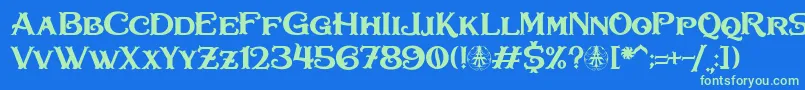 Bullhawk Personal Use Only Font – Green Fonts on Blue Background